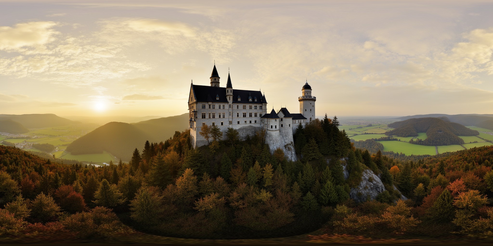 Comparison showing DiT360 panorama generation capabilities