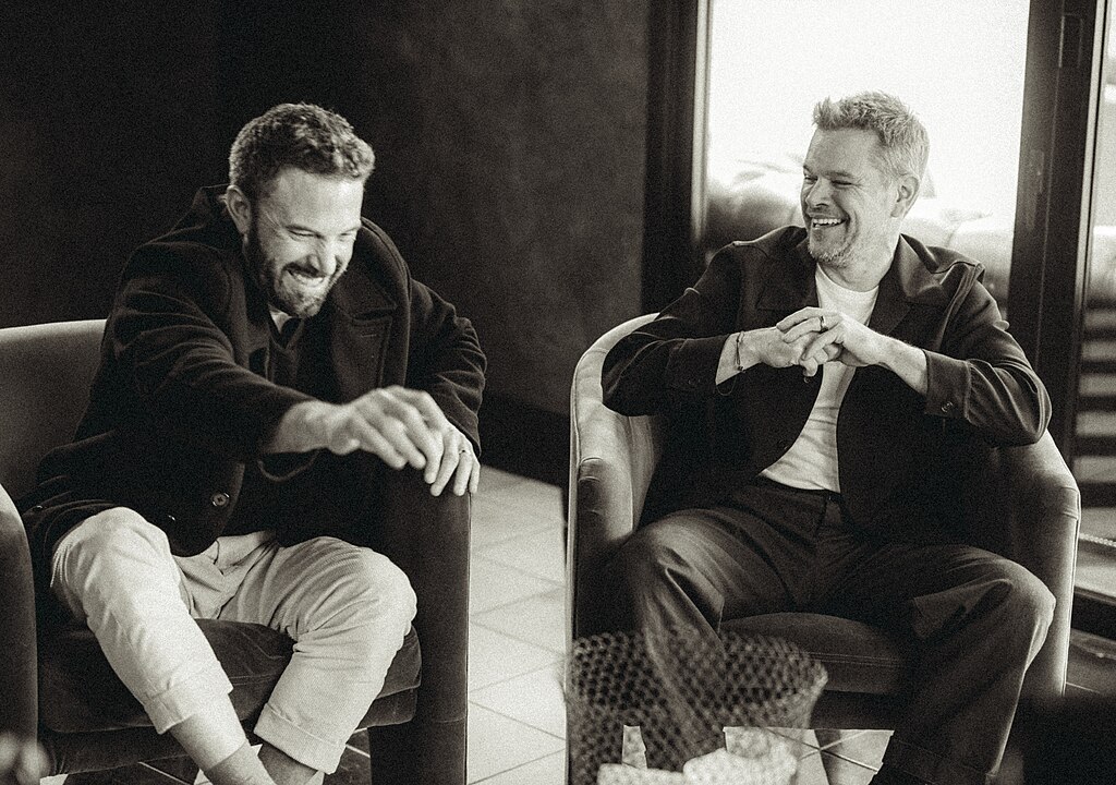 Matt Damon and Ben Affleck at the Air film premiere in Austin, Texas