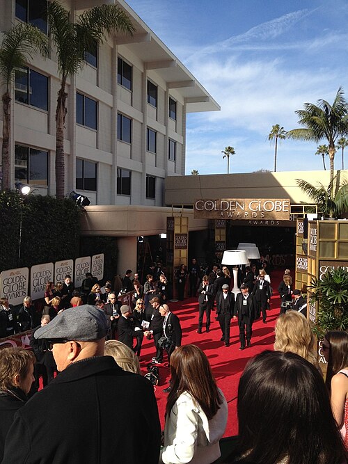 Audience and presenters at the 2013 Golden Globe Awards ceremony at the Beverly Hilton Hotel