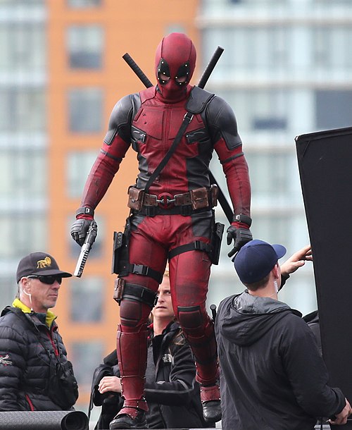 Deadpool film signage at Georgia Viaduct in Vancouver during the April 2015 production