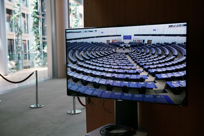 European Parliament plenary session in the hemicycle chamber in Strasbourg