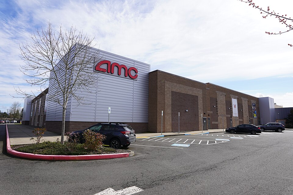 AMC theater exterior at a shopping mall in Vancouver, Washington
