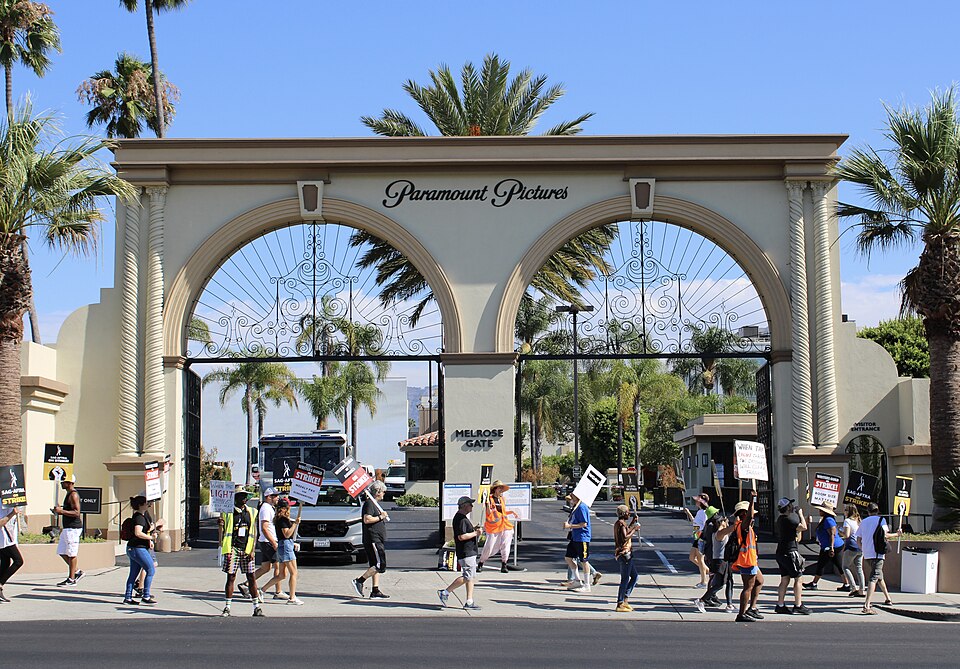 Hollywood street sign and Walk of Fame in Los Angeles, California