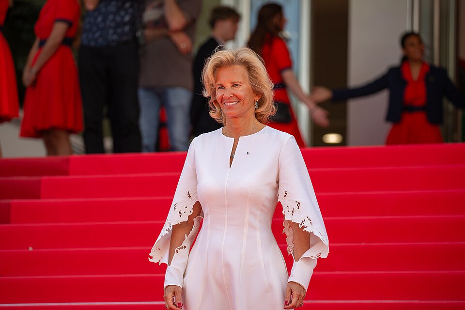 Iris Knobloch, President of the Festival de Cannes, at the 2025 Cannes red carpet
