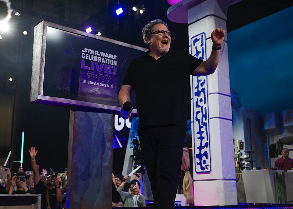 Jon Favreau speaking at a Star Wars Celebration panel in Japan in 2025