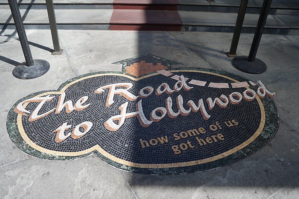 Hollywood Boulevard with the Dolby Theatre and Walk of Fame in Los Angeles