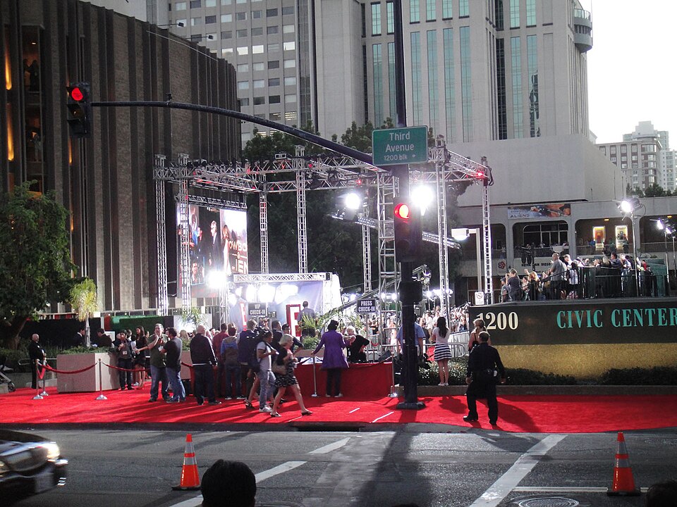 Sandra Bullock on a red carpet at San Diego Comic-Con 2011 for the Cowboys and Aliens world premiere