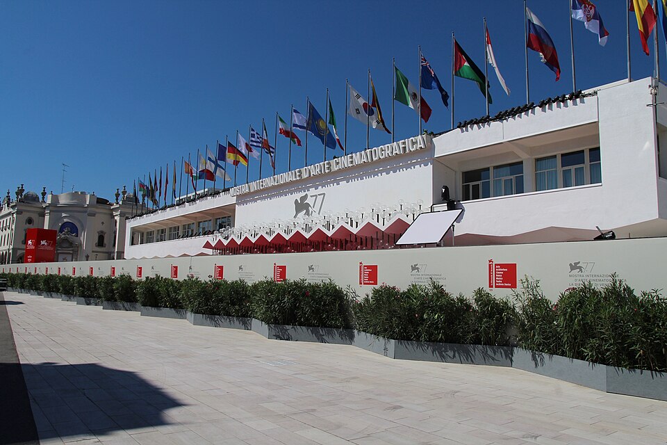 Venice Film Festival red carpet entrance with photographers and press lining both sides