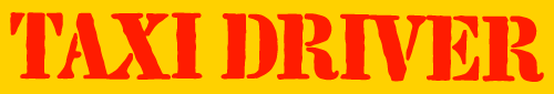 Taxi Driver film logo, the 1976 Columbia Pictures film written by Paul Schrader and directed by Martin Scorsese