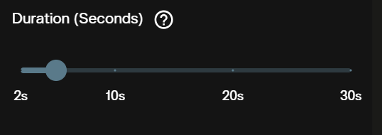 Duration slider in the WAN 3.0 image to video form running from 2 to 30 seconds