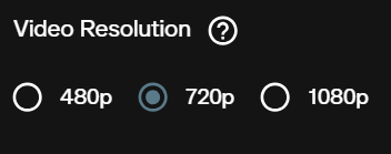 Video Resolution radio buttons in the WAN 3.0 image to video form showing three options