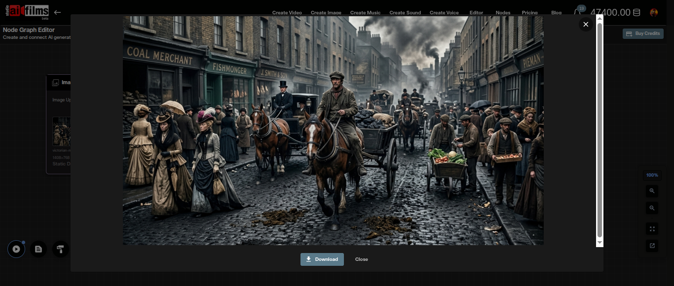 BEN2 background remover input configuration in AI FILMS Studio Nodes Graph Editor
