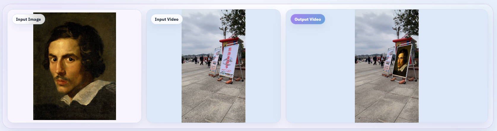 Bernini content insertion: an image or video clip placed into an existing video