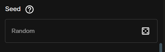 Seed option field in the AI FILMS Studio Character Generator