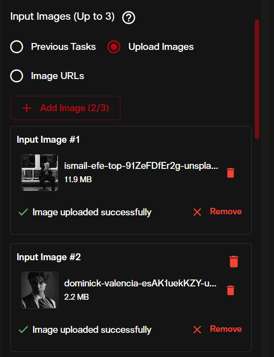 FLUX.2 PRO Edit multi reference editing interface with multiple source images uploaded