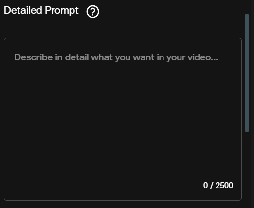 Detailed Prompt field for FLUX 3 image to video generation on AI FILMS Studio