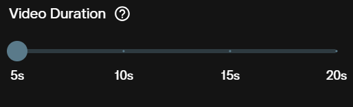 Video Duration slider for FLUX 3 start and end frame video running from 5 to 20 seconds