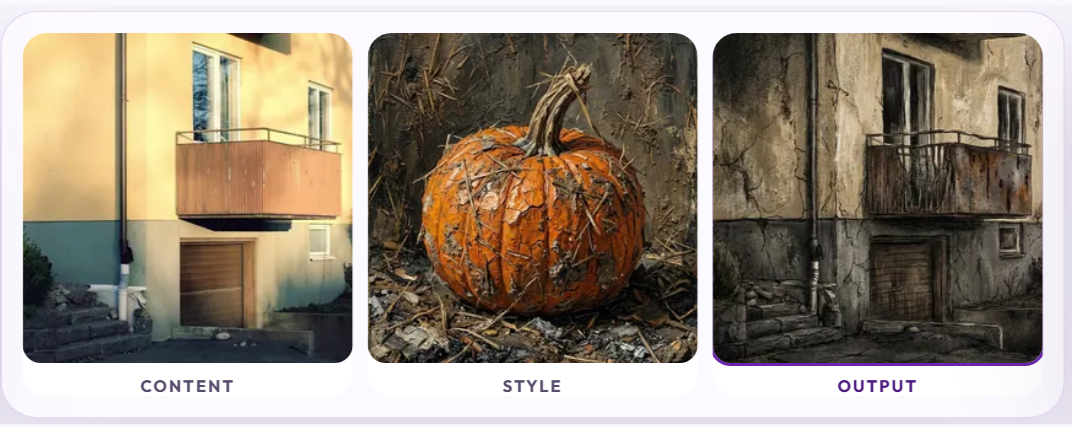 FreeStyle output showing content reference combined with a distinct style reference to generate a new image