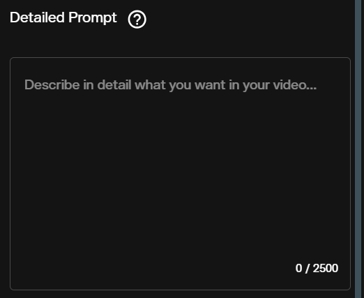 Prompt input field in the Gemini Omni Flash text to video workspace