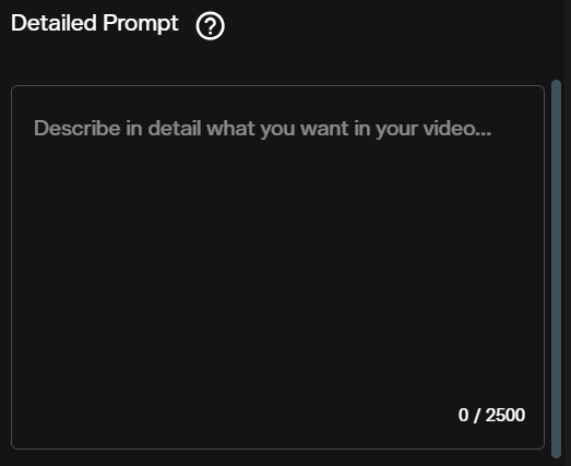 Detailed Prompt field for Grok Image Video 1.5 image to video generation on AI FILMS Studio