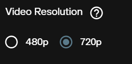 Video Resolution control for Grok Image Video 1.5 showing 480p and 720p options