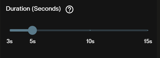 Happy Horse 1.0 image to video duration selector showing options between 3 and 15 seconds