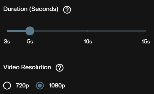 Happy Horse 1.1 image to video resolution and duration options in AI FILMS Studio showing 720p and 1080p with second range