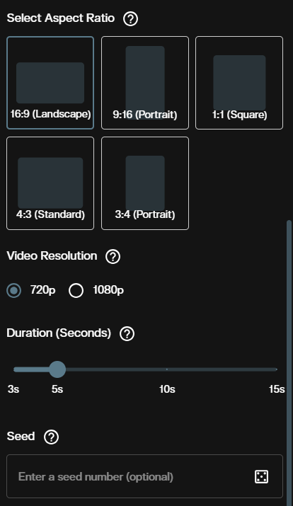 Happy Horse 1.1 text to video settings in AI FILMS Studio showing prompt, resolution, aspect ratio, and duration