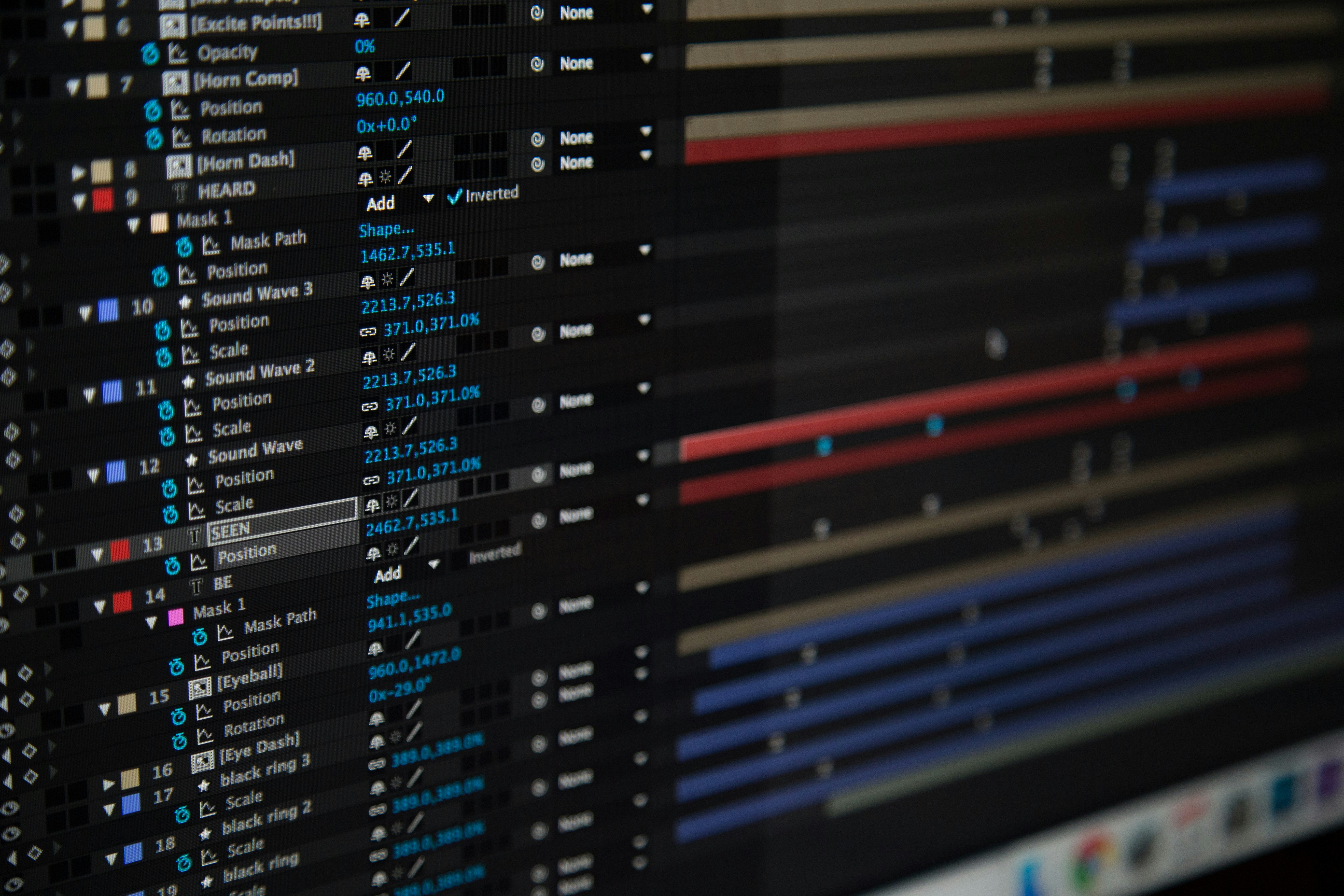 Computer monitor displaying software interface in a studio editing environment
