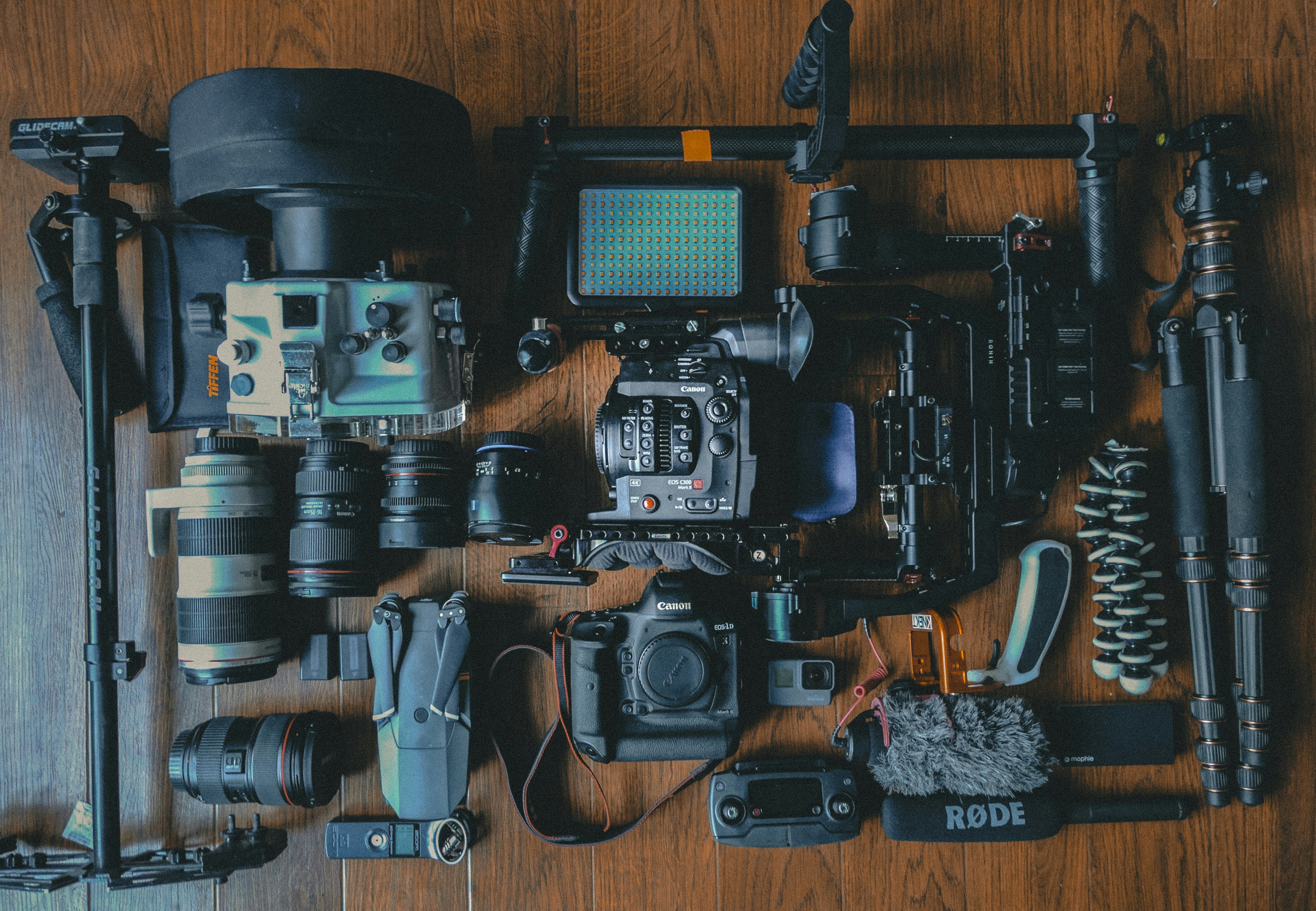 Professional video production equipment setup diagram