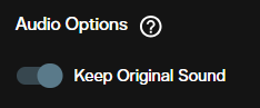 Keep Original Sound toggle in Audio Options
