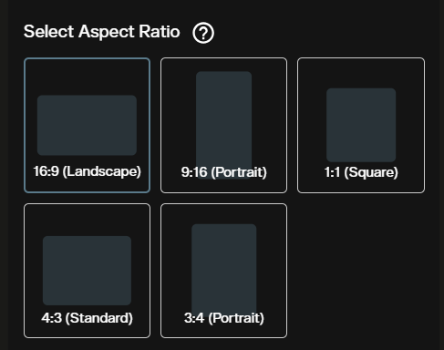 Luma Ray 3.2 image to video aspect ratio selector on AI FILMS Studio