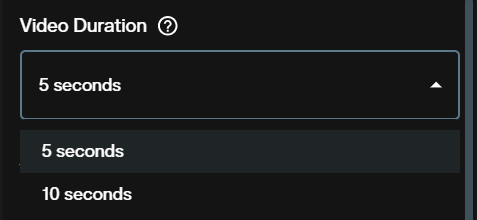Luma Ray 3.2 image to video duration options showing 5 and 10 second selections