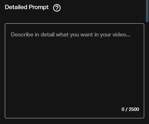 Luma Ray 3.2 text to video prompt input field with placeholder text on AI FILMS Studio