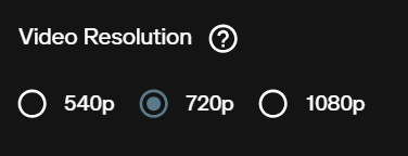 Luma Ray 3.2 text to video resolution dropdown showing 540p, 720p, and 1080p options