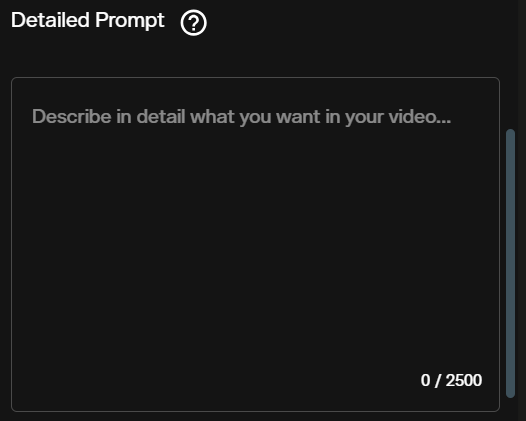 Detailed Prompt field for MiniMax H3 image to video generation on AI FILMS Studio