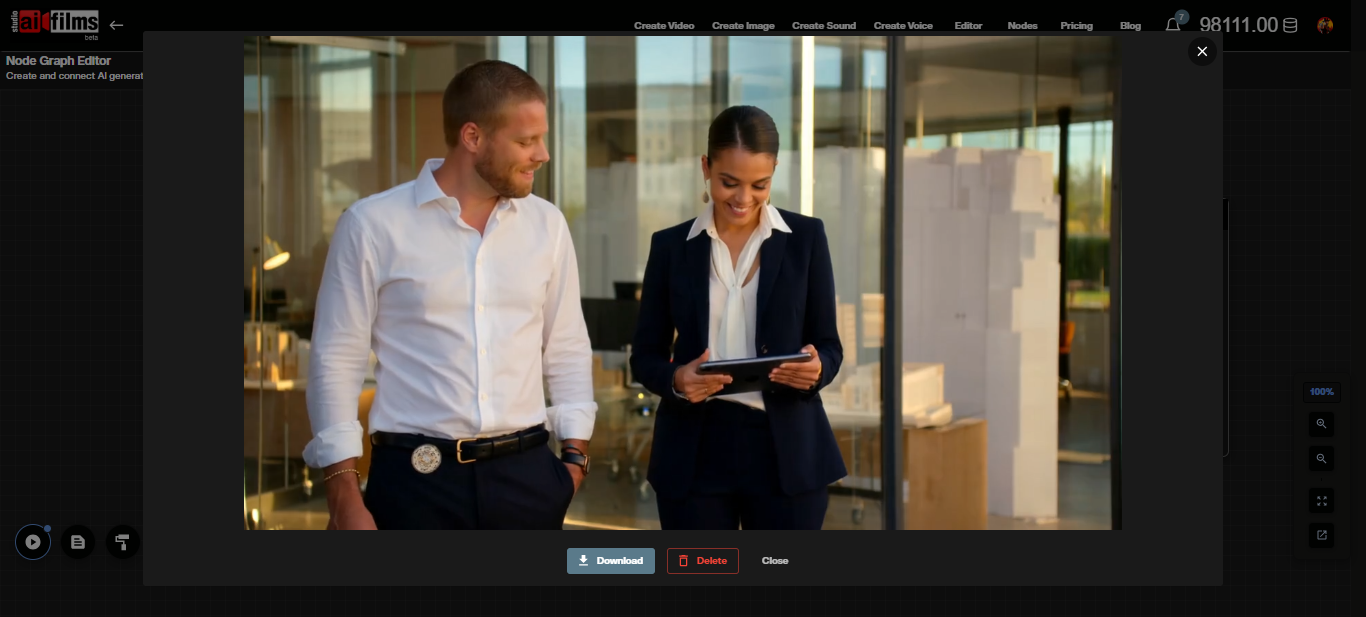 Node graph showing MultiShotMaster video generation output connected to a video viewer result node