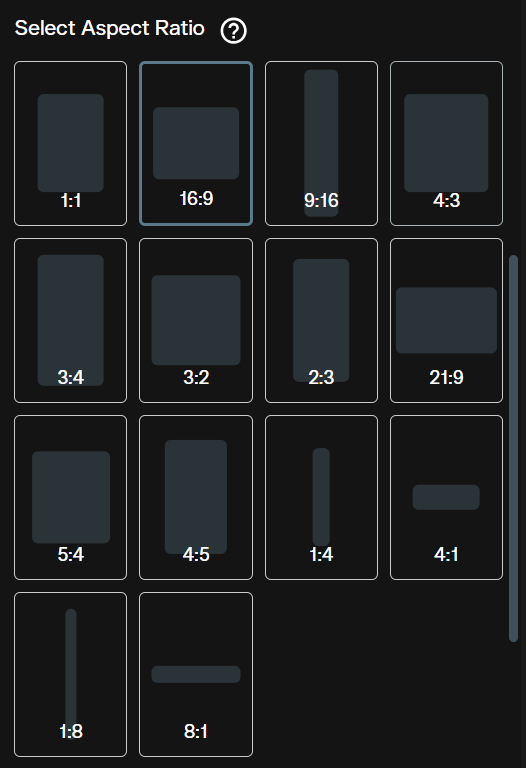Aspect ratio options for Nano Banana 2 Lite in AI FILMS Studio showing 14 presets including 1:1, 16:9, 9:16, and widescreen formats