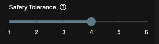 Safety Tolerance slider for Nano Banana Pro 2 image-to-image with scale from 1 to 6 and default position at 4