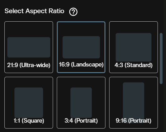 Seedance 2.0 Mini aspect ratio selector in AI FILMS Studio showing six options from ultra-wide to portrait