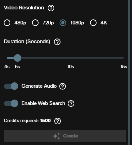 Seedance 2.0 Mini image to video resolution options in AI FILMS Studio showing 480p to 4K with duration slider and audio controls