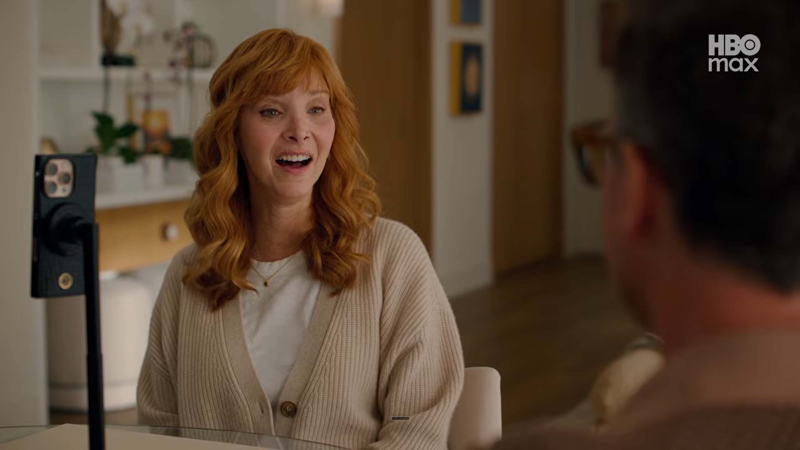 Lisa Kudrow as Valerie Cherish performing on the AI scripted sitcom set in Season 3 of The Comeback
