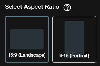 Aspect ratio selector in Vidu Q3 Drama showing 9:16 vertical and 16:9 horizontal options
